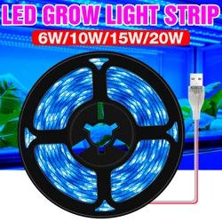 Full Spectrum LED Grow Light USB 5V LED Greenhouse Strip 0.5 1 2 3m Waterproof 2835 SMD LED Phyto Lamp Hydroponic Plant Growing