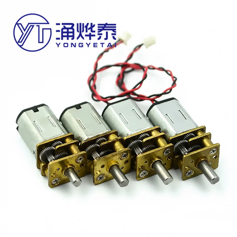 YYT 5PCS Used N20 miniature gear motor DC3V-6V DC motor pure steel metal gear reducer