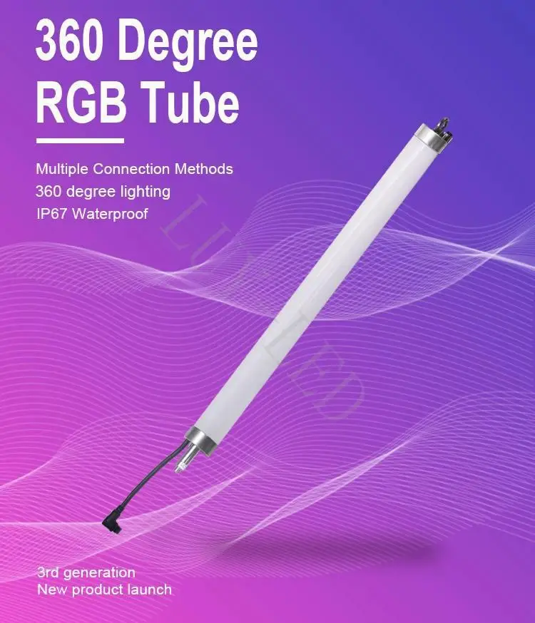 DC24V UCS2903/ WS2811 RGB 360 degree colorful Tube; Artnet 3D led pixel tube;D40MM led pixel tube pixel For exhibitions /stage