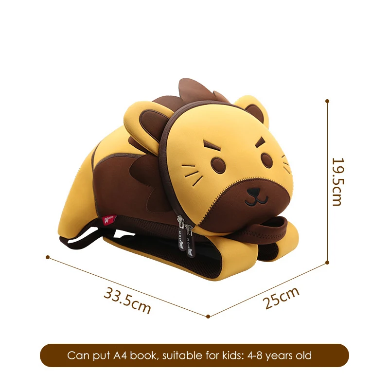 2023 New Children School Backpacks Cartoon Lion Kids School Bags for Girls Boys Toddler Child Animals Backpacks Mochila Escolar