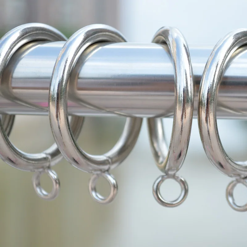 Silver Metal Curtain Ring On Rod For Hooks Curtain Clips Black Hanging Ring Curtain Stainless Steel Shower Curtain Rings CP055&2