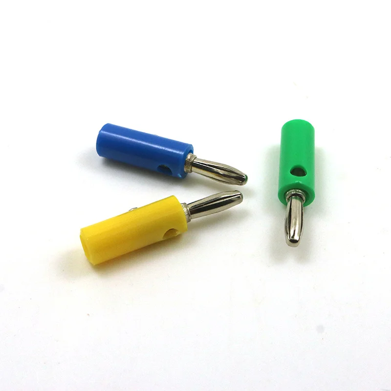 10pcs Banana Plug 4mm Audio Speaker Wire Cable Screw Type Banana Pin DIY Model Connector Black Red Green Yellow Blue