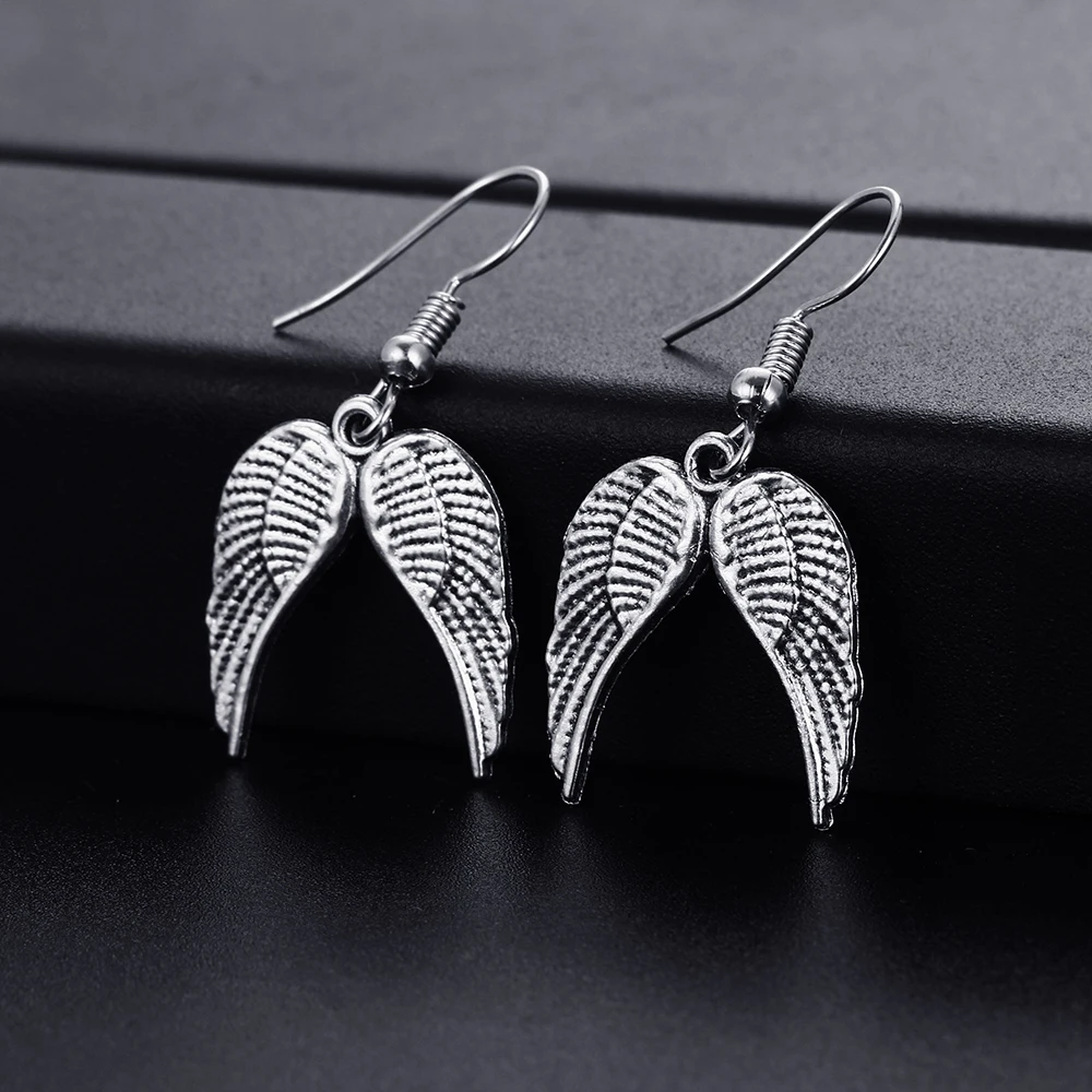 Trendy Vintage Wing Shape Dangle Earrings for Women Girl Retro Drop Earrings Cute Small Object Earring Jewelry Bijoux