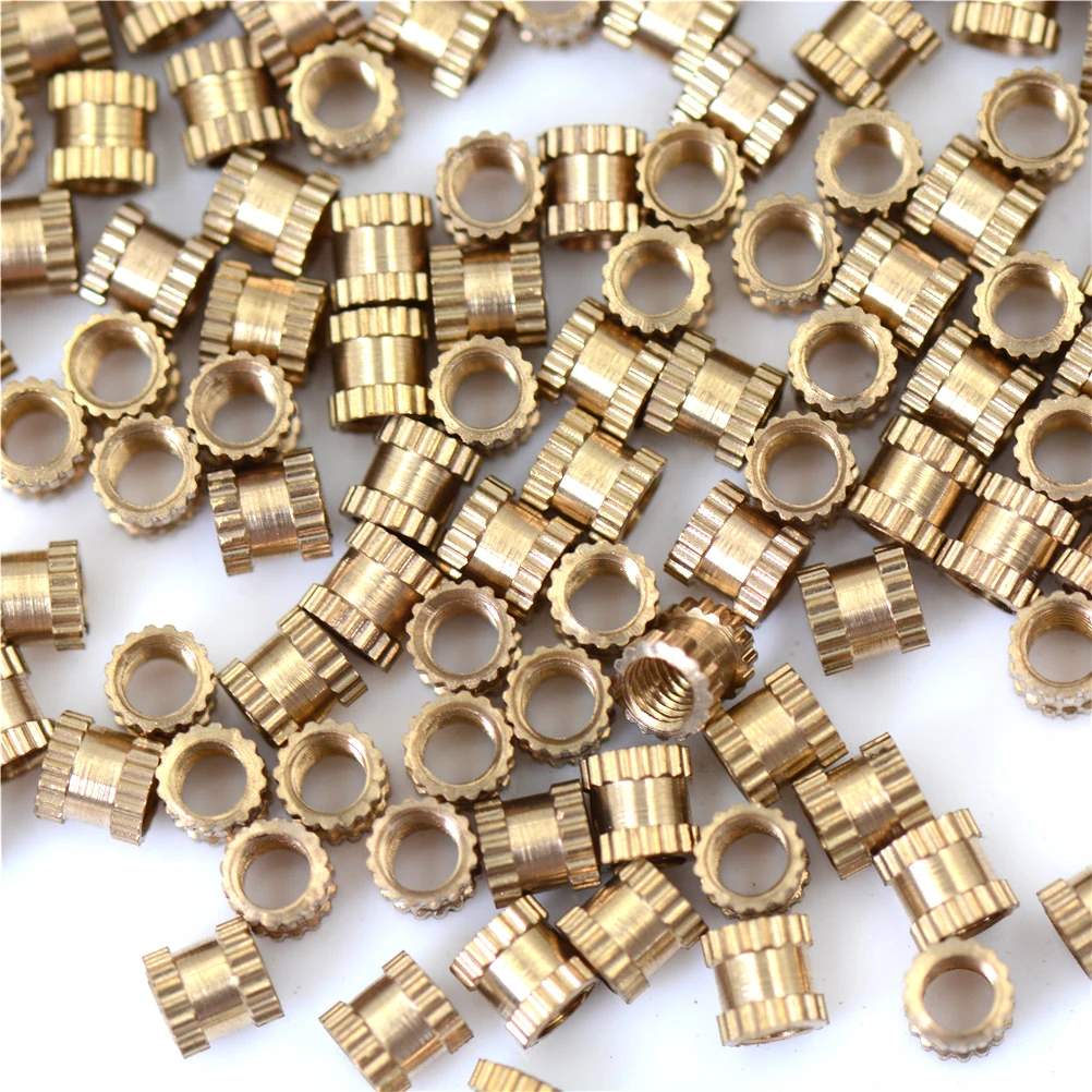 200pcs/lot M3 Brass Thread Insert Nut Copper Inserts Injection Nut Embedded Parts Copper Knurl Nuts M3*4MM