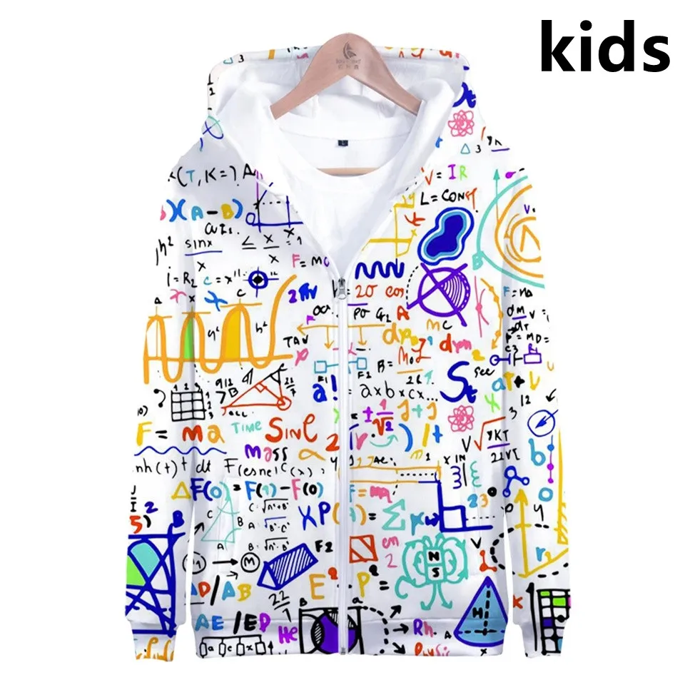 

Graffiti Hoodie Colorful 3D Boys Funny Math Logistics Chemistry Hooded Sweatshirt Science Formula Harajuku Streetwear 2-14 Y