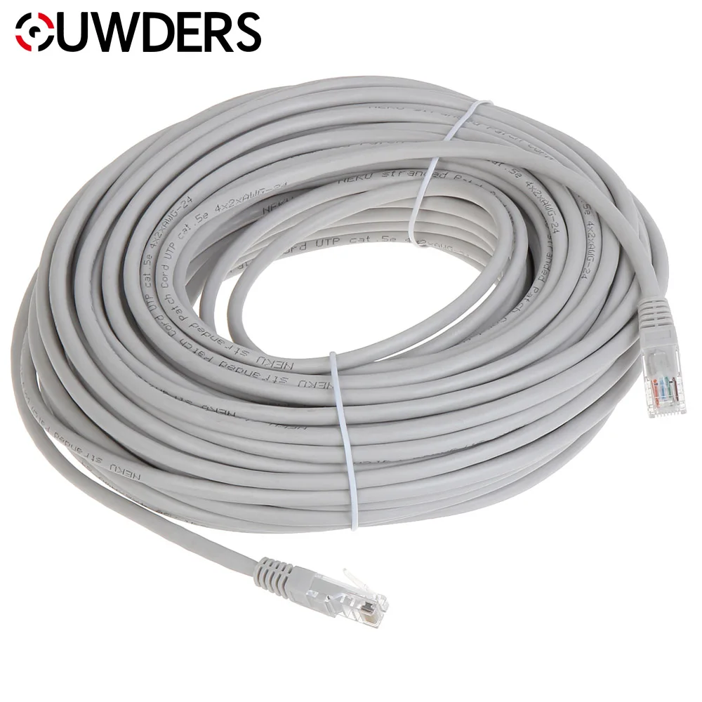 high quality 50m/ 30m/20m/15m/10m/5m RJ45 + DC 12V Power Lan Cable Cord Network Cables for dahua IP Camera for router