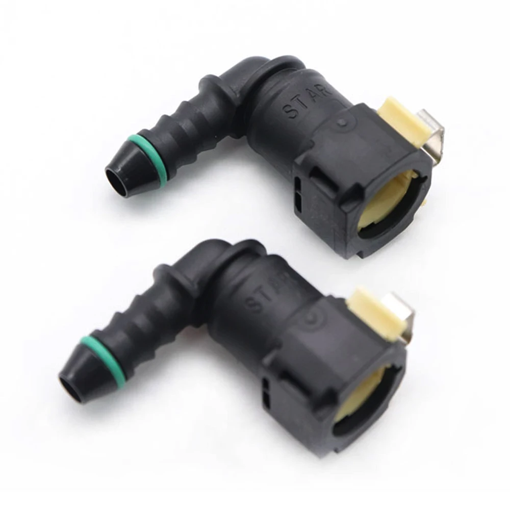 XUAN 2pcs D8 8mm ID6 90 degree Fuel line quick connector female connector gasoline filter fuel filter for Peugeot and Citroen