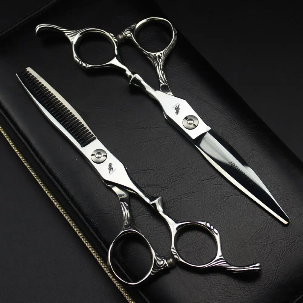 Freelander Barber Hair Scissors 6 inch Professional Hairdressing Scissors With Japan Sink Screw Hair Cutting Thinning Scissors