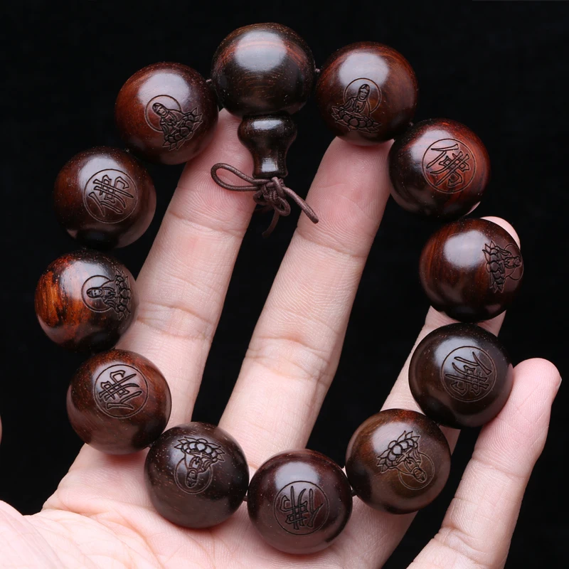 

Natural old mahogany SiamRosewood dark stripes men's retro prayer beads 18mm 20mm prayer beads