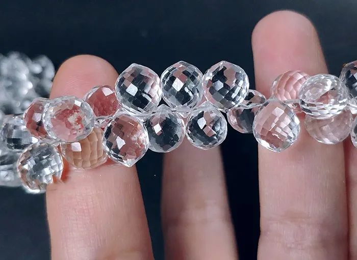 AA loose beads white topaz faceted drop/heart for DIY jewelry making FPPJ wholesale beads nature