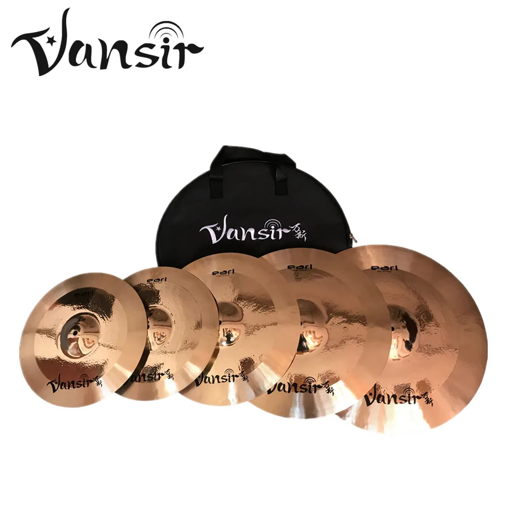 

Vansir 14" 16" 18" 20" 5 Pcs Earl Series B20 100% Handmade Professional Cymbals Cymbal Sets Gold