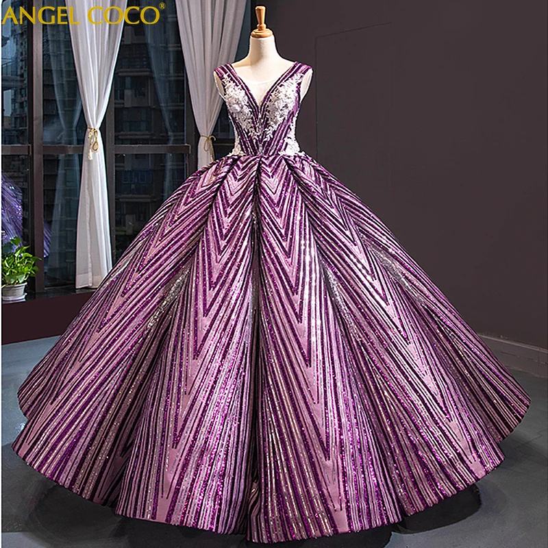 

Romantic Elegent Maternity Prom Dresses Long Purple sequins Gorgeous Ball Gown Vestido De Noche Abiti Da Cerimonia Jurken Robe