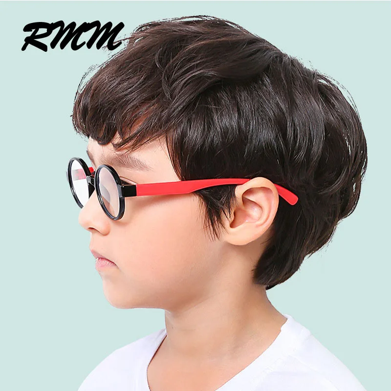 Round Anti Blue Light Kids Glasses Silicone frame eyeglasses Children Transparent Blocking Spectacles Computer For Boys Girls