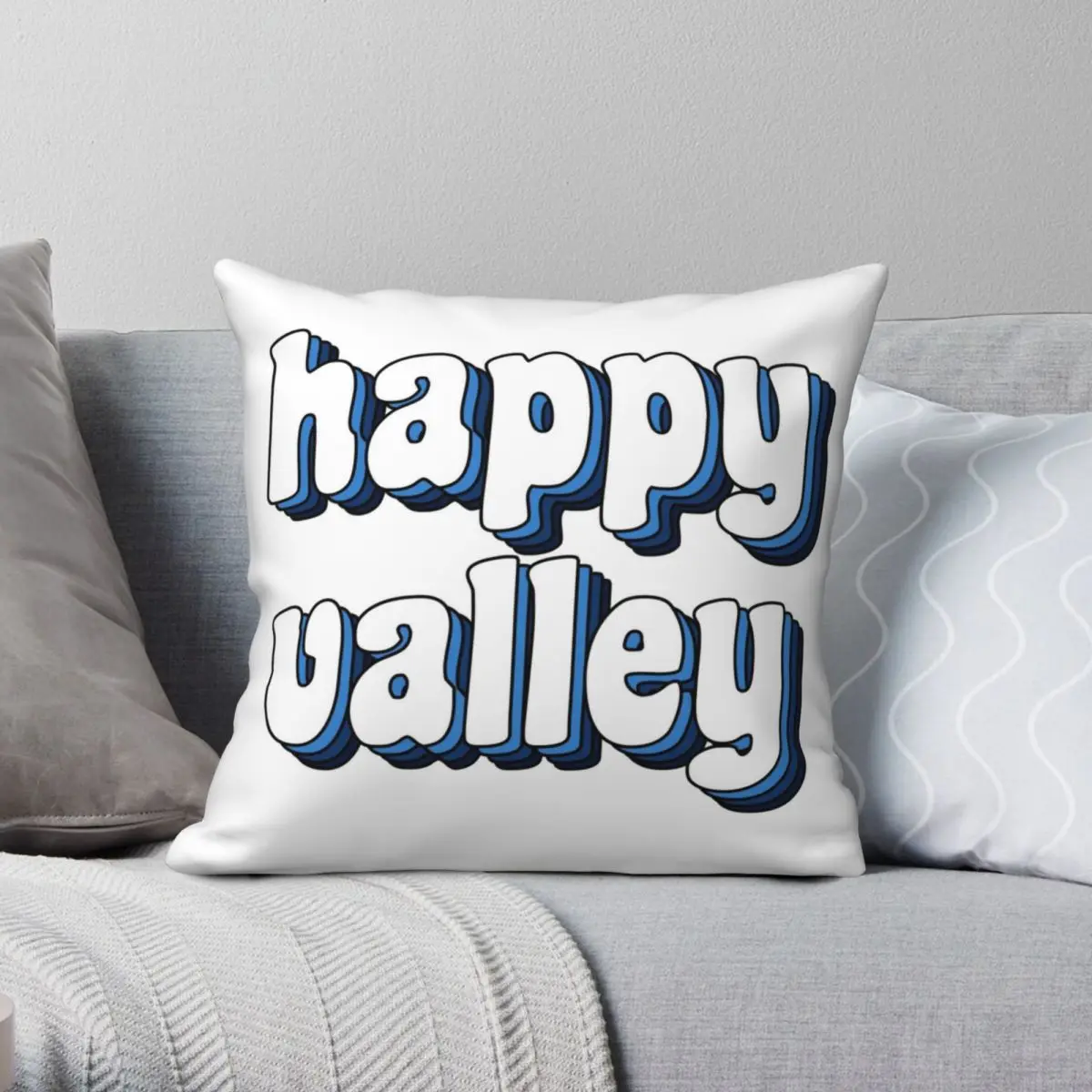 Groovy Happy Valley Square Pillowcase Polyester Linen Velvet Creative Zip Decorative Home Cushion Case Wholesale