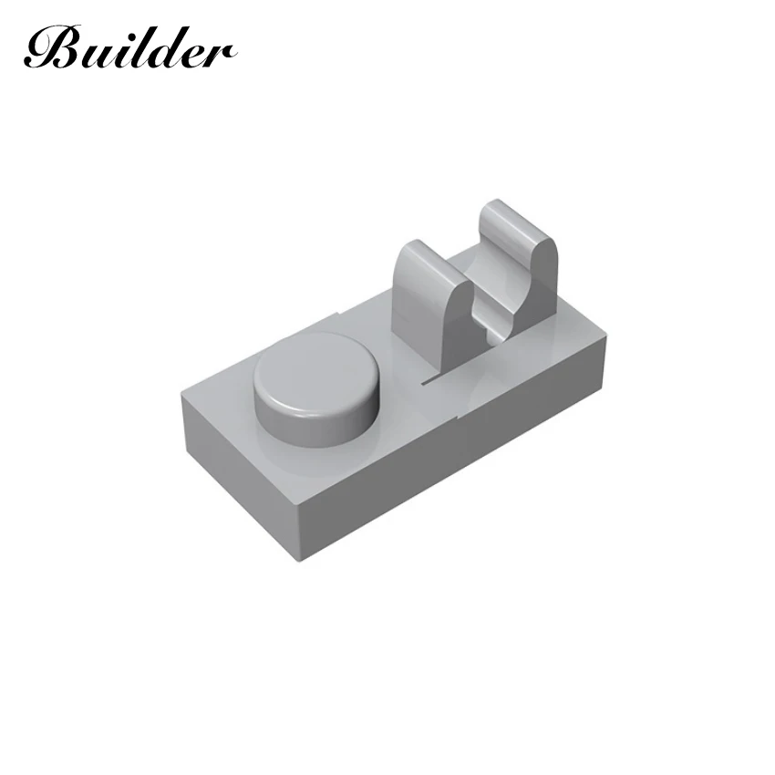 Little Builder Bouwstenen Accessoires 1X2 Lage Baksteen Connector Met Klem Baksteen 10Pcs Moc Educatief Speelgoed Voor kinderen 92280