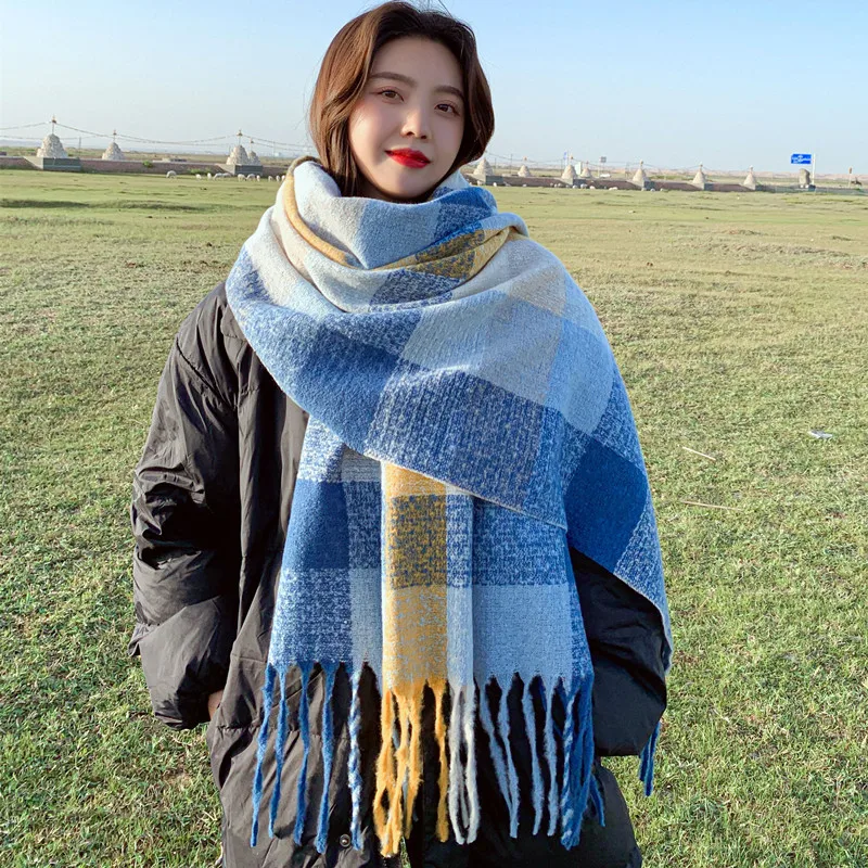 Women Solid Color Cashmere Scarves Lady Winter Autumn Long Scarf Warm Female Shawl Hot Sale Men Scarf