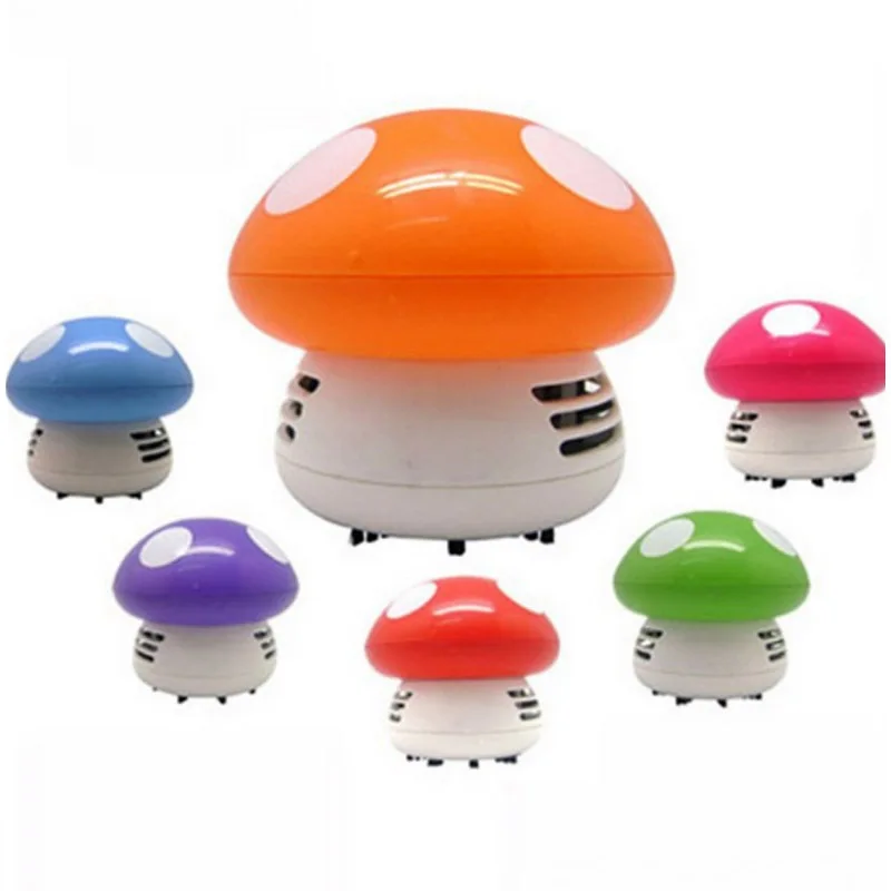 Mini Vacuum Cleaner Cute Mini Mushroom Corner Desk Table Dust Vacuum Cleaner For Car Home Computer Sweeper 6 Colors