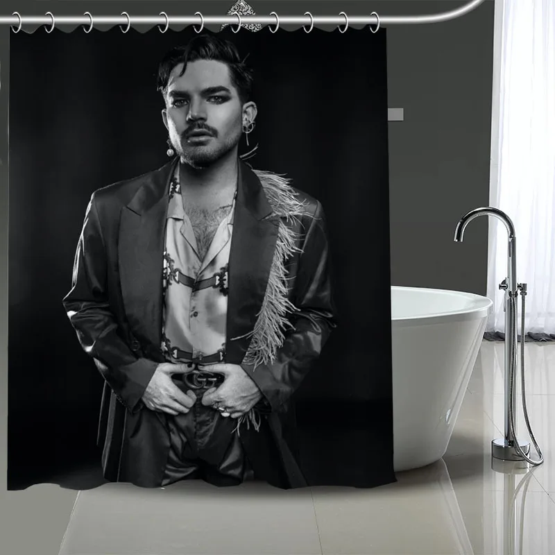 Custom Singer Adam Lambert Shower Curtains DIY Bathroom Curtain Fabric Washable Polyester For Bathtub Art Decor