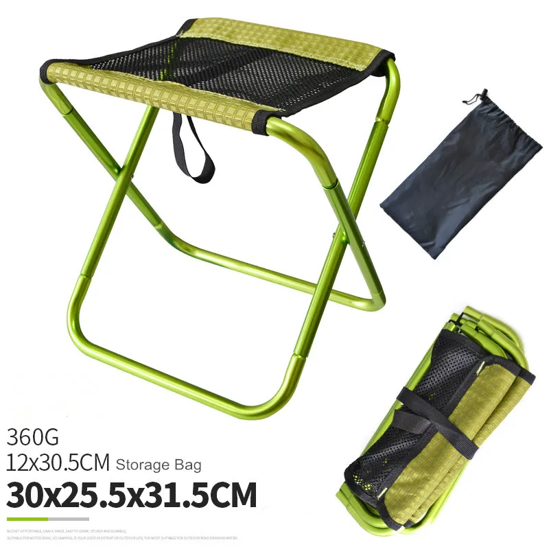 Outdoor Breathable Mesh Foldable Fishing Chair Ultra Light Weight Portable Folding Camping Aluminum Alloy Picnic