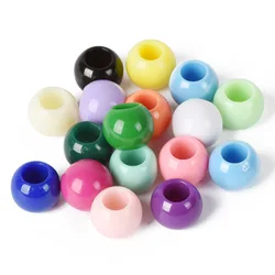 50pcs Round Opaque Acrylic 10mm Loose Big Hole Beads Wholesale lot Crafts Findings for DIY Jewelry Making