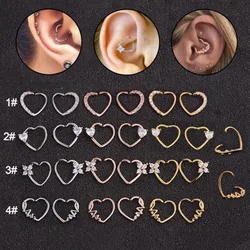 1PC Copper Heart Shape Nose Piercings Daith Piercings Septum Ear Cartilage Piercings Conch Piercings Body Jewelry пирсинг