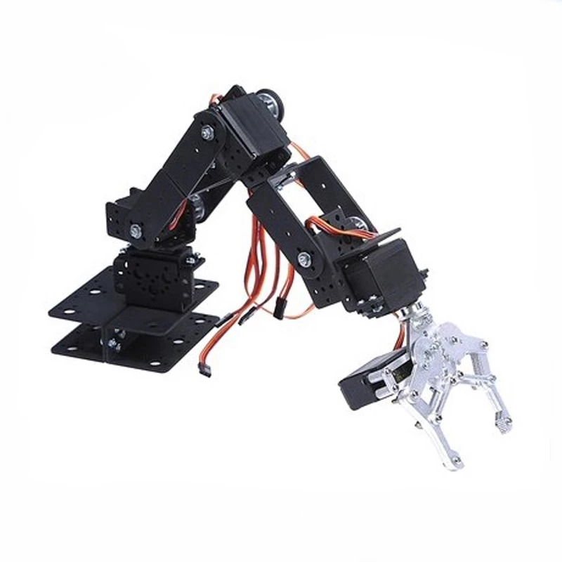 

6 DOF Robot Arm Manipulator with Arduino Control 180 Degree Servos Metal Gripper for DIY Robotic Car Program Toy Parts