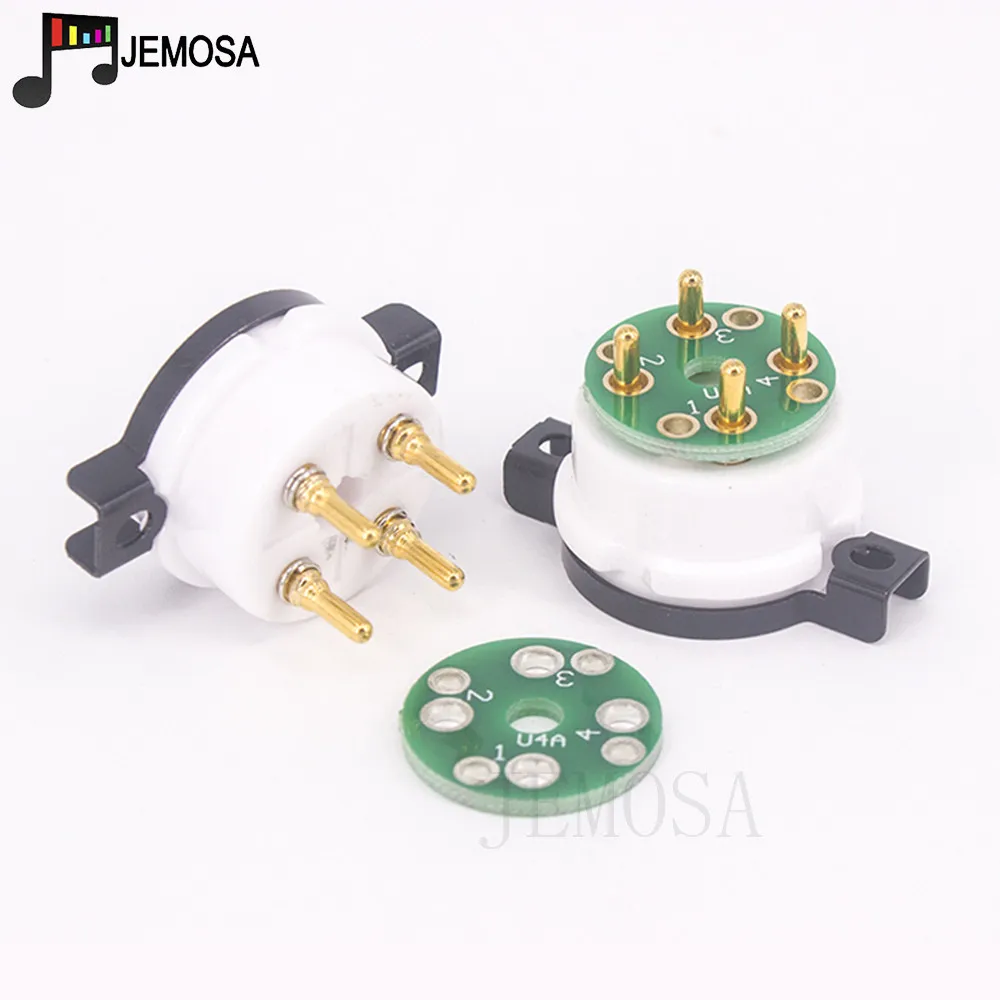 EIZZ Ceramic 4PIN Tube Socket Gold Plated For 2A3 300B 811 274A 572B 5Z3 5U4G 866 6B4G Vacuum Tube Amplifier Audio Vintage HIFI