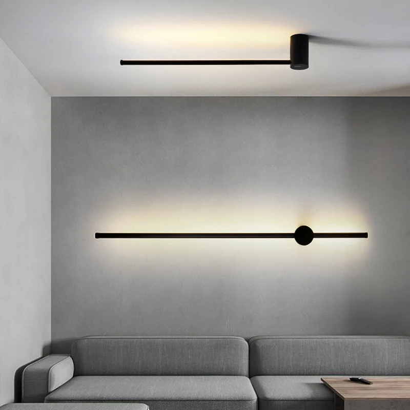 

Nordic Long Strip Led Wall Lamp Living Room Background Wall Lamp Corridor Aisle Wall Lights Minimalist Bedroom Bedside Lamp