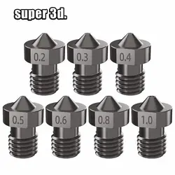 3D Printer Parts Hardened Steel Die Steel Nozzle 1.75mm 0.2/0.3/0.4/0.5mm For Printer Ender3 E3D Hot End Titan Extruder Prusa i3
