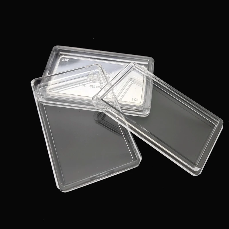 1PCS/LOT BULLION PLASTIC BOX CLEAR PLATIC BOX, Hard Plastic Airtite Cases for 1 oz Bullion Bars Silver Gold