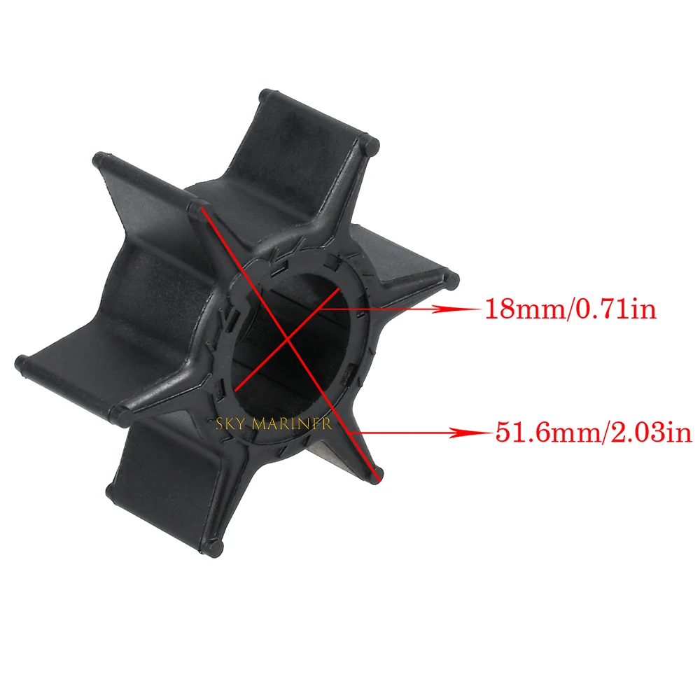 6H3-44352 Water Pump Impeller for Yamaha outboard motor 2 stroke 40-70HP  6H3-44352-00 boat engine parts 697-44352 697-44352-00