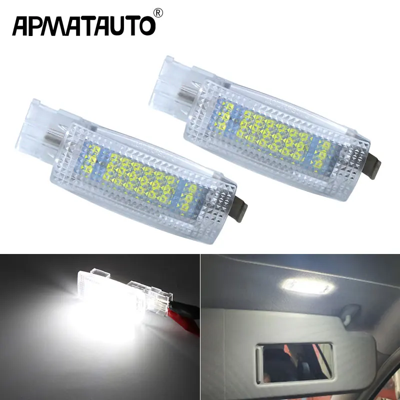 2PCS LED Vanity Mirror Light Lamp for Volkswagen VW Golf 5 6 EOS Jetta Passat Polo Scirocco Sharan Tiguan Touran for Skoda Seat