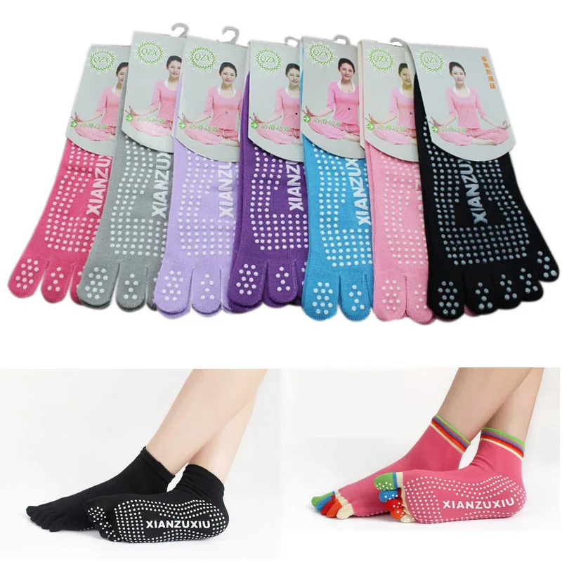 

Women Five Fingers Yoga Socks Female Sports Sock Home Gym Fitness Workout Pilates Non-Slip Breathable Yoga Socks