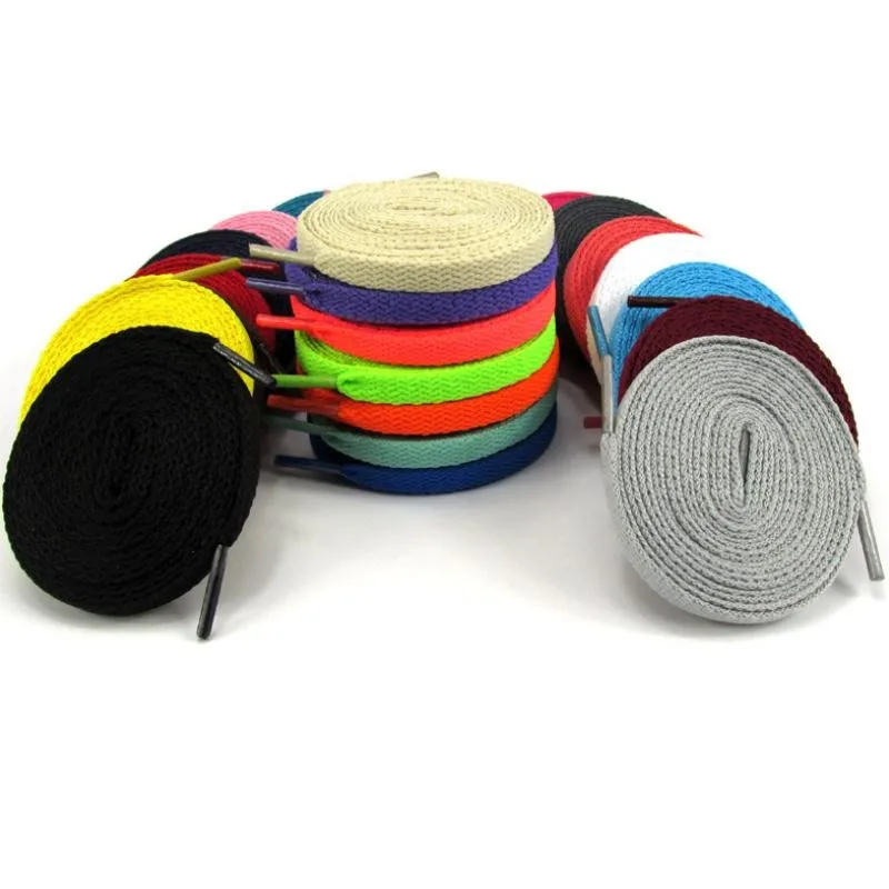 Quality Nylon Flat Shoelaces Sport Canvas Shoes Laces White Black Red Blue Green Yellow Orange Purple Brown Khaki Shoelaces