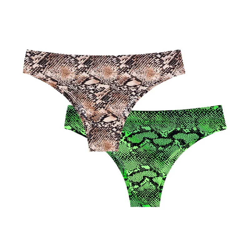 Woman Underwear Panties Sexy Seamless Ice Silk Thin Sports Underpants Leopard Tiger Zebra Python Print Female Panties Briefs