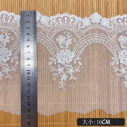 1 Yard  White Black Lace Trim for Bridal Costume or Jewelry Crafts and Sewing Embroidery Golden Lace Fabric Mesh 16cm