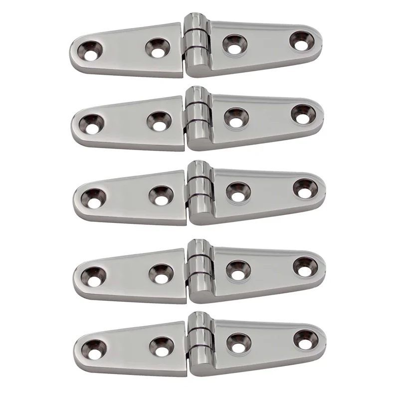 5pcs 25*100mm four hole deck cabin strap hinge 316 stainless steel marine grade boat deck hinge corrosion resistant yacht hinge