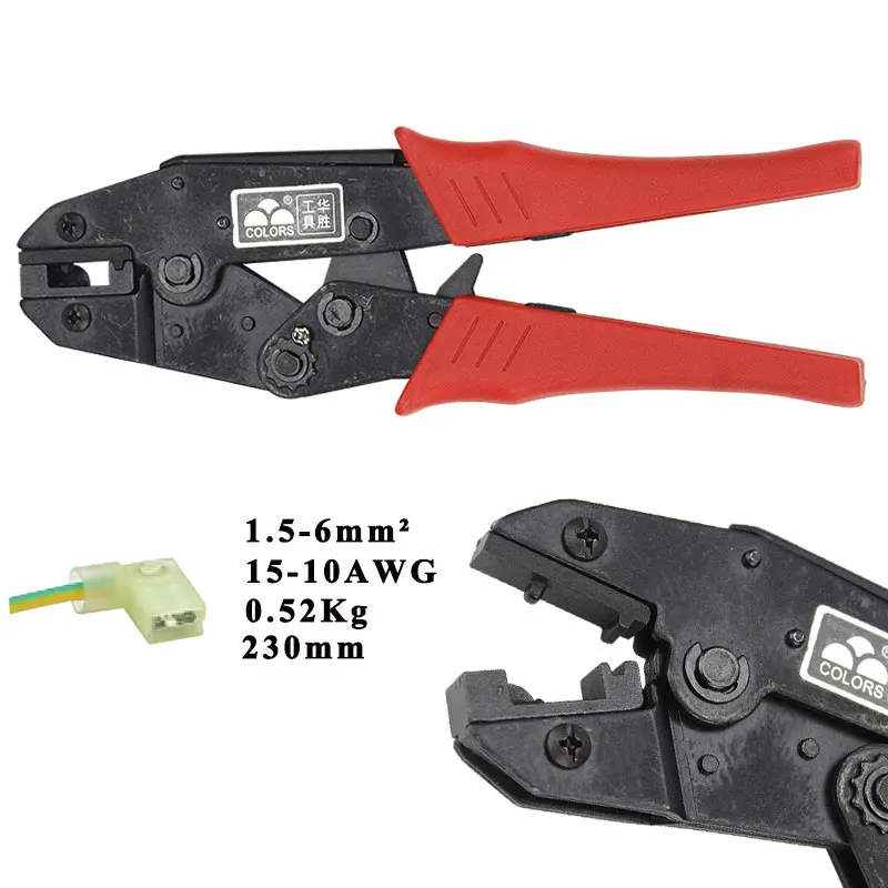 Colors HS-08FL flag type female receptacles terminal crimping pliers hand tool non-insulated sign male terminal crimping alicate