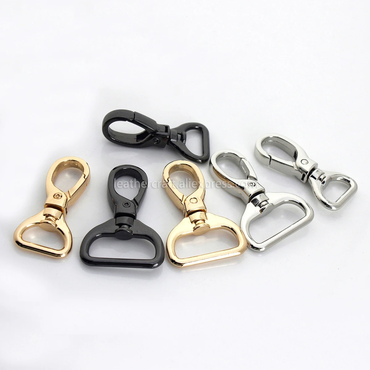 1pcs Metal 4 Sizes Snap Hook Trigger Lobster Clasps Clips Flat Bottom Spring Gate Leather Craft Pet Leash Bag Strap Belt Webbing