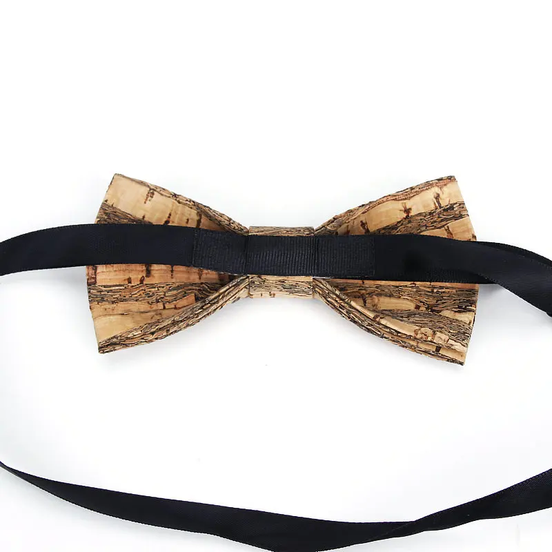 Marke Neue Luxus Kork Holz männer Fliege Holz Streifen Bogen Krawatten Handgemachten Plaid Bowtie Für Männer Hochzeit Party zubehör Krawatte