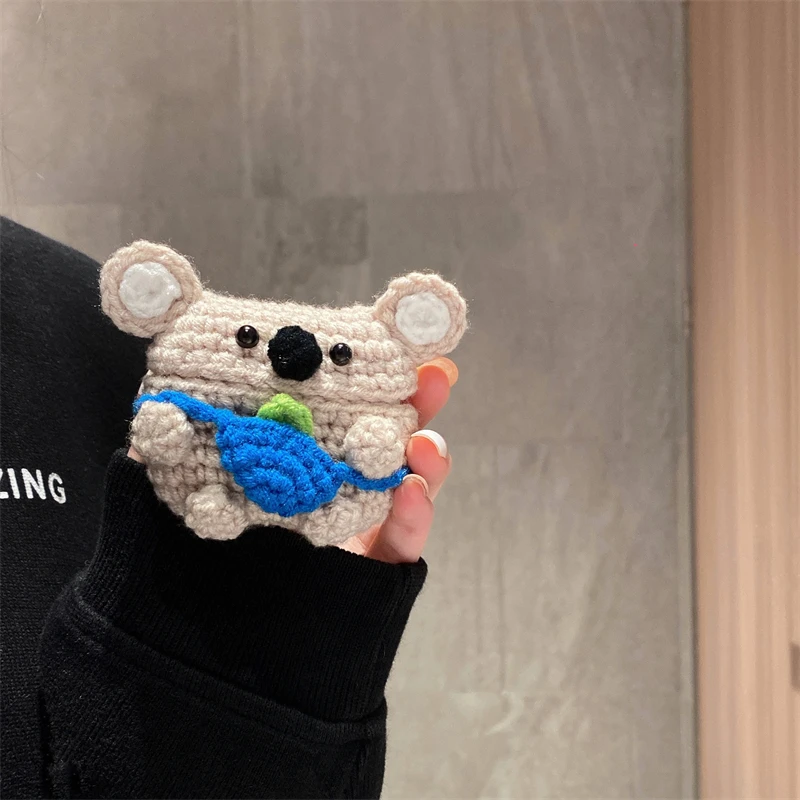 Bonito dos desenhos animados koala urso pelúcia caso do fone de ouvido para airpods pro capa sem fio bluetooth para airpods 3 2 1 capa protetora funda