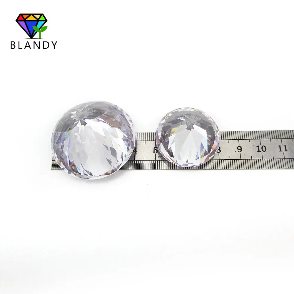 18~65mm Round Brilliant Cut White Cubic Zirconia Stone 1pc per lot 5A Quality White CZ Synthetic Gems Stones For Jewelry