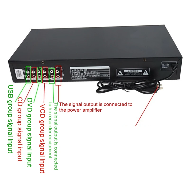 Equalizzatore a 20 bande Home EQ Tuner Stage/KTV Card Bluetooth Lossless Stereo High School regolazione dei bassi equalizzatore febbre Hifi