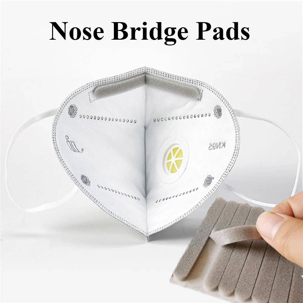 100pcs/set Self-adhesive Nose Bridge Pads Microfiber Foam Anti-fog Breathable Sponge Cushion For Mouth Mask Accessories