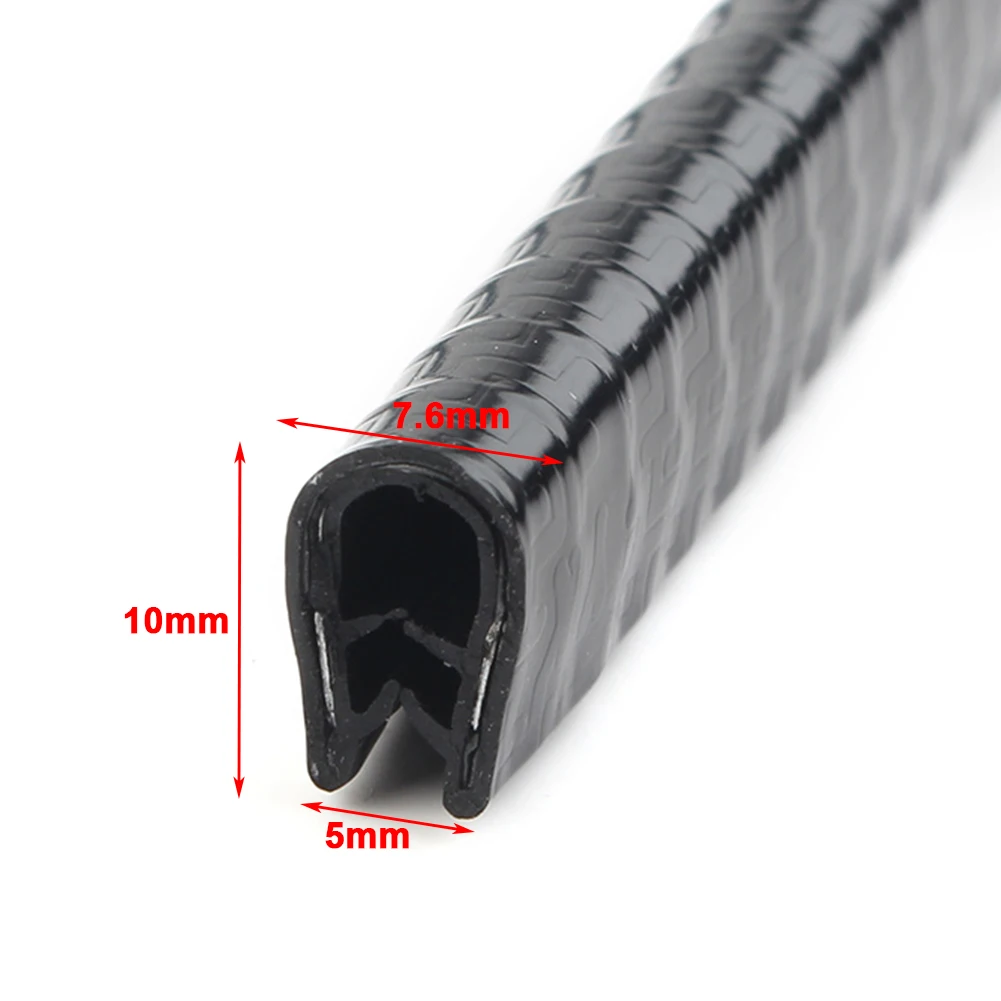 13Ft Black Universal Car Rubber Seal Trim Molding Noise Rain Weather Strip Auto Door Edge Lock Protector 4M