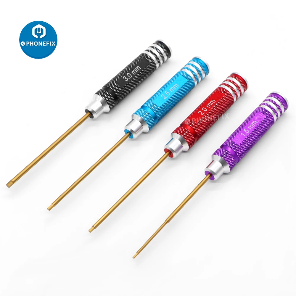 4pcs Hanle Hex Screwdriver Set with Multi-color Handle 1.5/2.0/ 2.5/3.0mm RC Screw Driver Tools Kit Set For FPV Drone Helicopter