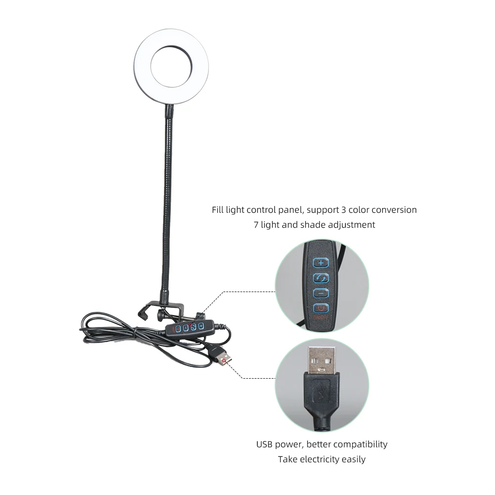 Microfoonstandaard voor telefoon met LED-ringlicht Mic Pop Filter en Heavy Duty Boom Scissor Arm Stands voor BM 800 700