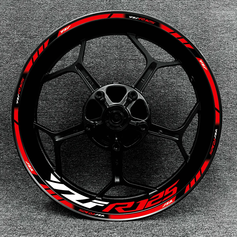 For Yamaha YZF R125 Motorcycle Logo 17 Inch Inner And Outer Wheel Rim Hub Decal Decoration Waterproof High Reflective Sticker