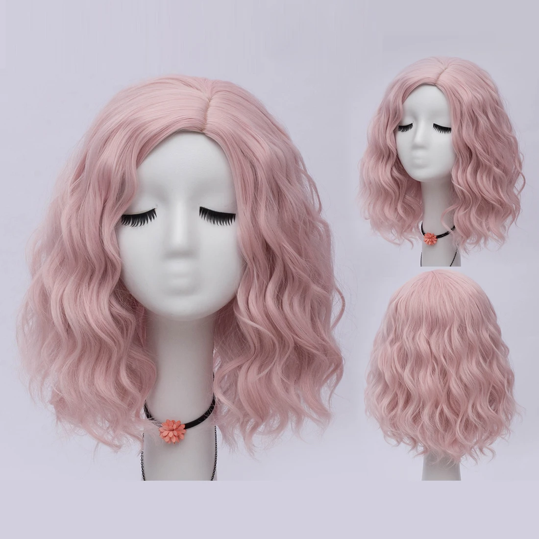 VICWIG-Peruca Cosplay de Onda Curta para Mulheres, Cabelo Sintético, Azul, Rosa, Laranja, Roxo, Branco, Preto, Vermelho, Resistente ao Calor