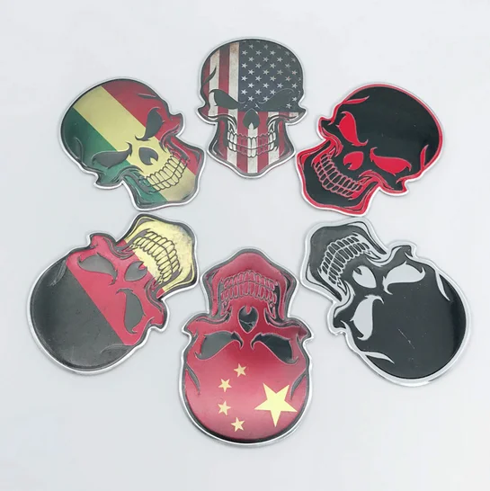 

Auto Skull Shape Chrome Badge Emblem Decal Sticker Motorcycle Car Accessories